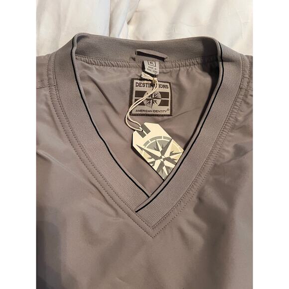 Destinations American Identity Mens Pullover Windbreaker Pockets Gray SZ XL NWT - Picture 5 of 5